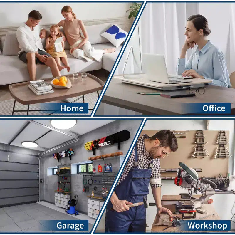 Banco da Lavoro Robusto con Presa Elettrica, Piano in Legno Regolabile in Altezza, Tavolo da Lavoro Mobile per Garage e Officina