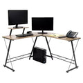 HomeStock 29.25 in.H Brown Color Metal Computer Desks with All Purpose Drawer