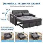 Divano letto convertibile 3-in-1, divanetto in velluto a coste con letto estraibile e schienale regolabile