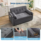 Divano letto convertibile 3-in-1, divanetto in velluto a coste con letto estraibile e schienale regolabile
