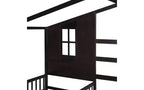 Letto a castello a L in legno a forma di casetta per 2 bambini, letto angolare con recinzione e rete a doghe, dimensioni singole