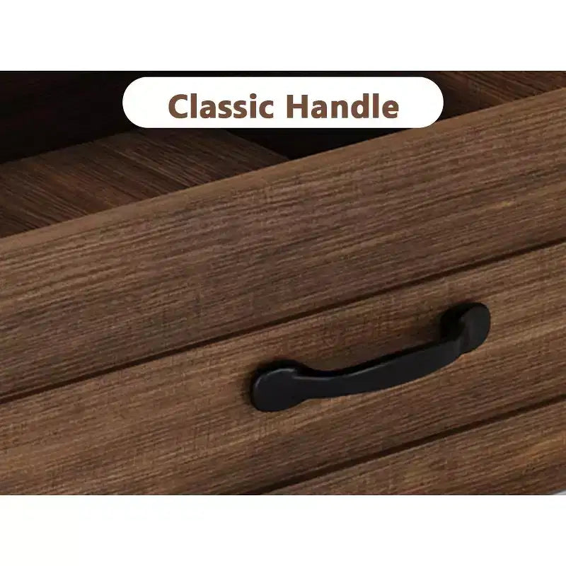 Tavolino da caffè stile rustico con cassetti e ripiani aperti, 120 cm
