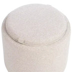 Pouf contenitore rotondo da 45,72 cm H con coperchio/vassoio reversibile, in poliestere intessuto color zenzero
