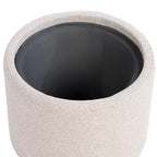 Pouf contenitore rotondo da 45,72 cm H con coperchio/vassoio reversibile, in poliestere intessuto color zenzero
