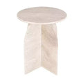 Crestview Collection Round Beige Marble Accent_End Table