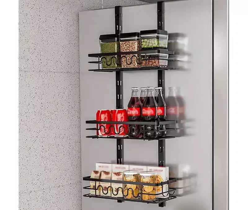 Scaffale organizer da appendere sopra la porta, scaffale in metallo a ripiani per dispensa, da appendere alla parete dietro la porta, organizer da appendere sopra la porta per la stanza