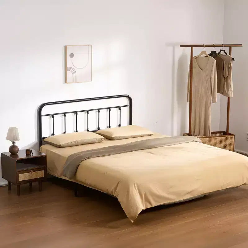 Testiera in metallo, Queen Size, Altezza regolabile, Nera