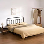 Testiera in metallo, Queen Size, Altezza regolabile, Nera