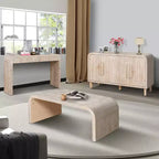 Consolle ingresso vintage con 59 cassetti, maniglie a scomparsa e design curvo, mobiletto per corridoio, soggiorno o sala da pranzo - Panipeachy