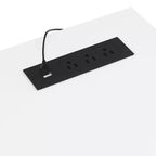 Comò per Camera da Letto con Luci LED e Prese di Corrente, Comò Porta TV con 4 Cassetti