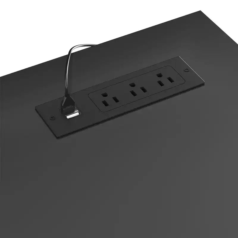Comò per Camera da Letto con Luci LED e Prese di Corrente, Comò Porta TV con 4 Cassetti