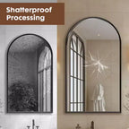 Specchio da parete ad arco 20x30 pollici con cornice in metallo per bagno e camera da letto