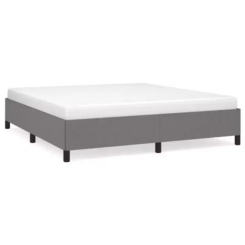 Struttura letto King Size, Letto a piattaforma imbottito grigio scuro, Nessuna rete a molle necessaria