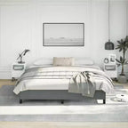 Struttura letto King Size, Letto a piattaforma imbottito grigio scuro, Nessuna rete a molle necessaria