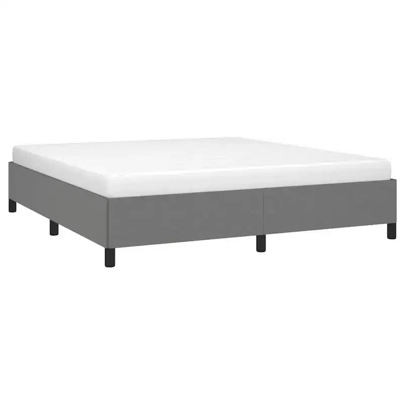 Struttura letto King Size, Letto a piattaforma imbottito grigio scuro, Nessuna rete a molle necessaria