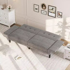 Divano Letto Futon Moderno, Schienale e Braccioli Regolabili, Convertibile per Soggiorno Camera da Letto