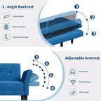 Divano Letto Futon Moderno, Schienale e Braccioli Regolabili, Convertibile per Soggiorno Camera da Letto