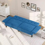 Divano Letto Futon Moderno, Schienale e Braccioli Regolabili, Convertibile per Soggiorno Camera da Letto