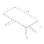 Tavolino rettangolare a gambe incrociate 40x20 pollici