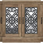 Madia a 4 ante con vano a giorno a specchio, 60,4"L x 18,2"P x 29,3"H