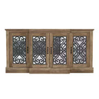 Madia a 4 ante con vano a giorno a specchio, 60,4"L x 18,2"P x 29,3"H