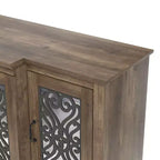 Madia a 4 ante con vano a giorno a specchio, 60,4"L x 18,2"P x 29,3"H