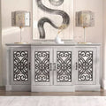 Galano 4-Door Sideboard with Mirrored Cut-Out Storage 60.4 W  18.2 D  29.3 H