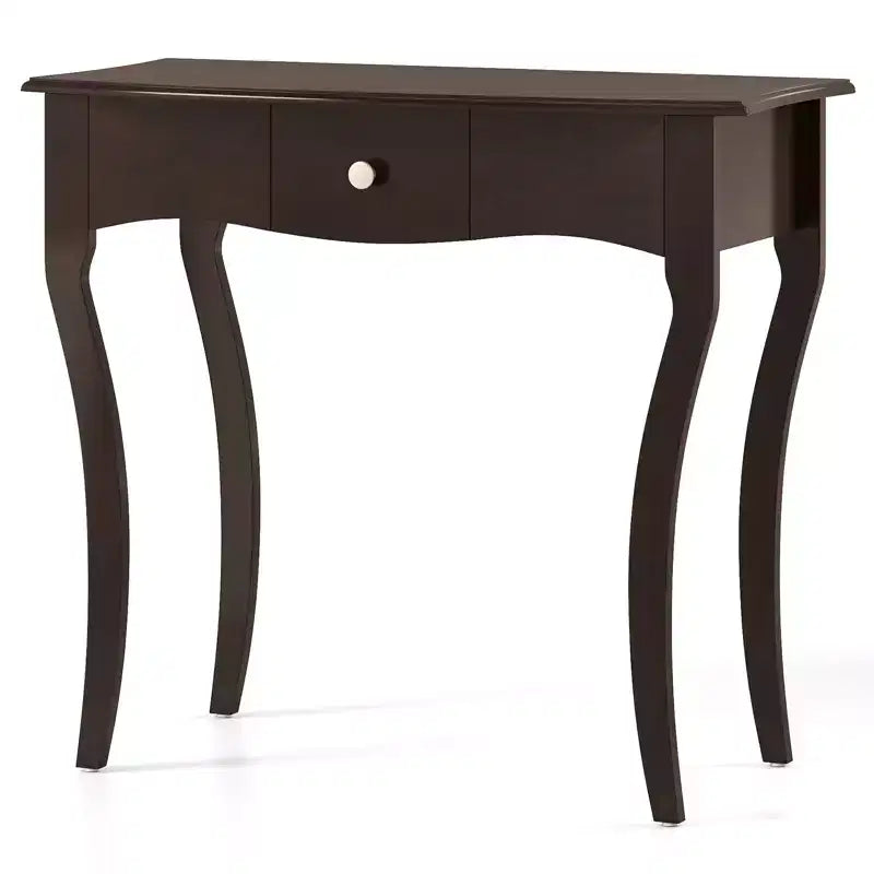 Console da Ingresso con Cassetto, Struttura in Legno Massello, Guide in Metallo per Cassetti