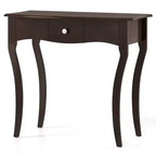 Console da Ingresso con Cassetto, Struttura in Legno Massello, Guide in Metallo per Cassetti