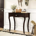 Console da Ingresso con Cassetto, Struttura in Legno Massello, Guide in Metallo per Cassetti