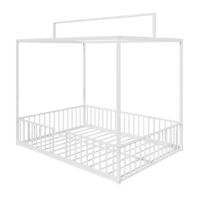 Letto a capanna 3 in 1 moderno e minimalista con telaio a baldacchino e robuste doghe in metallo