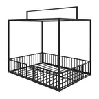 Letto a capanna 3 in 1 moderno e minimalista con telaio a baldacchino e robuste doghe in metallo