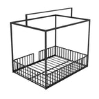 Letto a capanna 3 in 1 moderno e minimalista con telaio a baldacchino e robuste doghe in metallo