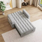 Divano letto pieghevole 3-in-1 da 65", divano matrimoniale moderno in velluto con schienale regolabile, borsa portaoggetti e cuscino
