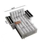 Divano letto pieghevole 3-in-1 da 65", divano matrimoniale moderno in velluto con schienale regolabile, borsa portaoggetti e cuscino