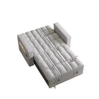 Divano letto pieghevole 3-in-1 da 65", divano matrimoniale moderno in velluto con schienale regolabile, borsa portaoggetti e cuscino