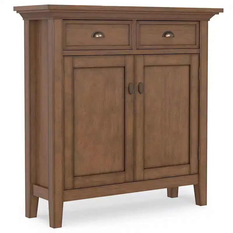 Mansfield SOLID WOOD 36 inch Wide Transitional Entryway Storage Cabinet in Rustic Natural Aged Brown