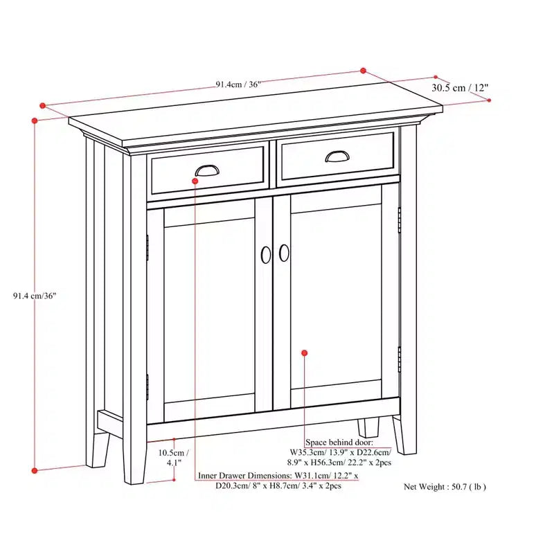 Mobile Contenitore da Ingresso Transizionale in Legno Massello Larghezza 91 cm, Marrone Rustico Naturale Invecchiato