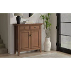 Mobile Contenitore da Ingresso Transizionale in Legno Massello Larghezza 91 cm, Marrone Rustico Naturale Invecchiato