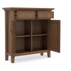 Mobile Contenitore da Ingresso Transizionale in Legno Massello Larghezza 91 cm, Marrone Rustico Naturale Invecchiato