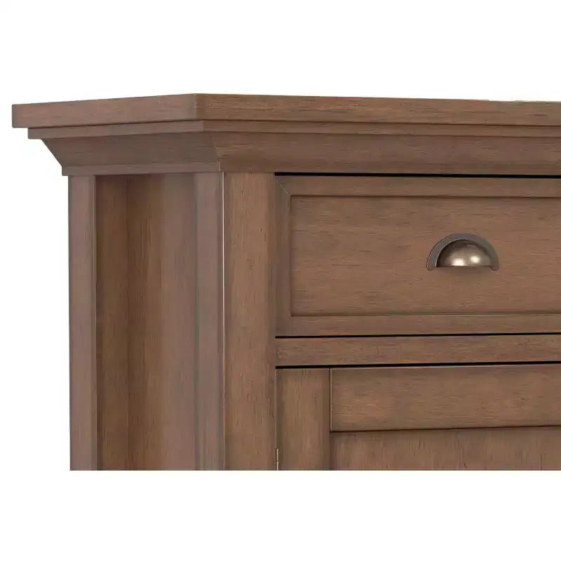 Mobile Contenitore da Ingresso Transizionale in Legno Massello Larghezza 91 cm, Marrone Rustico Naturale Invecchiato