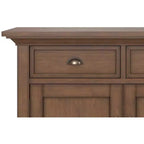 Mobile Contenitore da Ingresso Transizionale in Legno Massello Larghezza 91 cm, Marrone Rustico Naturale Invecchiato