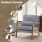 Poltrona di design, Poltrona lounge con braccioli, Cuscino lombare, Struttura in legno massello, Imbottitura in schiuma ad alta resilienza