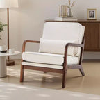 TUYOHW Accent Chair,Lounge Chair with Arms,Waist Cushion,Solid Wood Frame,High-Resilience Foam Cushion,Armchair for Living Room,Bedroom,Study