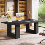 Lantine Home Office Desk, 62.99 Large Farmhouse Executive Desk, Computer Table for Office, Conference Room, Study Room (Black)