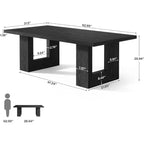 Scrivania direzionale grande da 62.99" in stile rustico, tavolo per computer da ufficio, sala conferenze, studio, nero