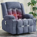Massage Recliner Chair with Vibration and Lumbar Heat for Adults Large Widen Ergonomic ,Single Sofa Seat with 3 Positions 2 Side Pockets Cup Holders
