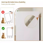 Cassettiera moderna a 6 cassetti con luci LED integrate, larghezza 119 cm. Cassettiera contenitore in legno bianco per camera da letto, soggiorno o ingresso.