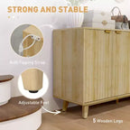 Mobile credenza da soggiorno moderno con scanalature e design ondulato, 2/4 ante, credenza decorativa da dispensa