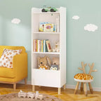 Libreria per Bambini a 4 Ripiani, Espositore per Libri per Bambini, Scaffale Contenitore Giocattoli Organizzatore per la Cameretta dei Bambini, Sala Giochi, Asilo Nido